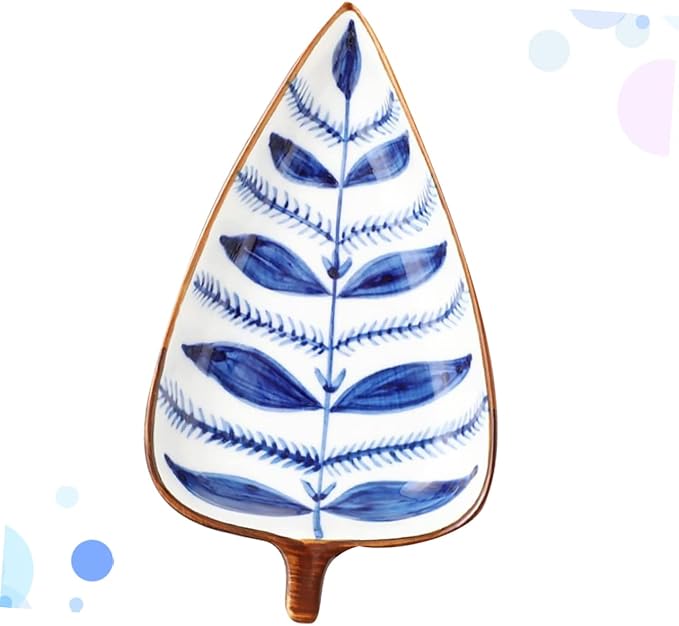 Ciieeo Leaf Shaped Ceramic Dipping Bowls Versatile Seasoning Dish Snack Plate for Appetizers Fruits and Condiments Unique Design for Home Parties Outdoor Events Random Pattern
