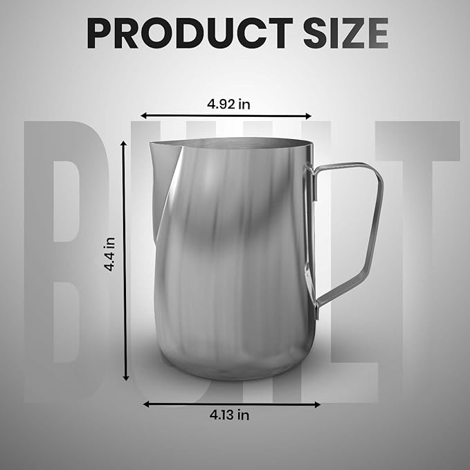 Rattleware 20 oz Macchiato Milk Frothing Pitcher – Stainless Steel Frother Cup with Drip Resistant Spout - Latte Art Pitcher for Cappuccino Espresso Barista, Home & Commercial Use
