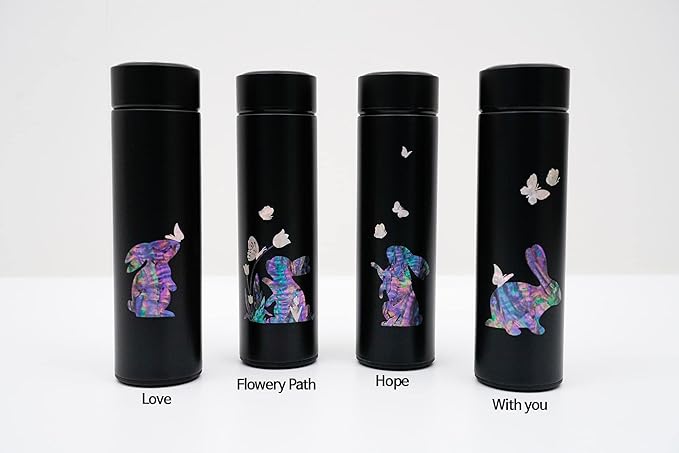 February Mountain Mother Of Pearl Tumbler with Tea Infuser & Strainer 16.9oz Hot/Cold Drinks & Beverages - Stainless Steel Infuser Bottle for Loose Leaf Tea & Coffee (Love)