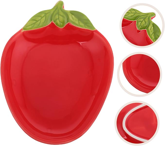 2pcs Fruit Shape Ceramic Plates Snack Plate Seasoning Dish Porcelain Ceramic Snack Holder