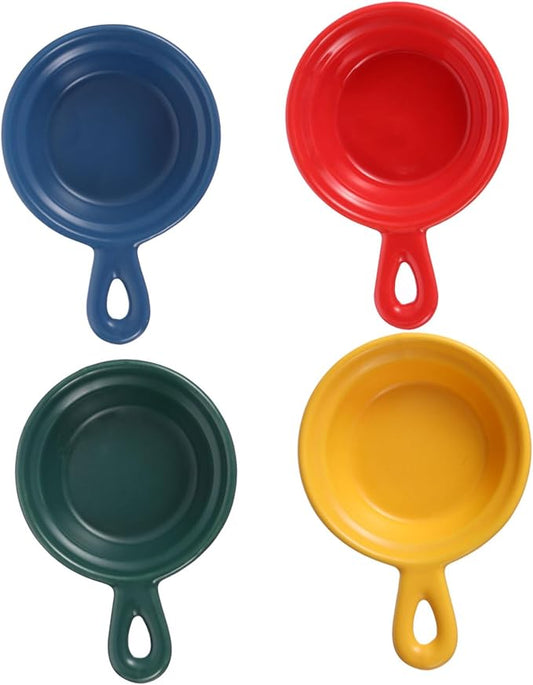 4Pcs Creative Japanese Style Ceramic Dipping Sauce Plates Stylish Appetizer Holders for Snacks for Soy Sauce Vinegar and More for Home and Restaurants