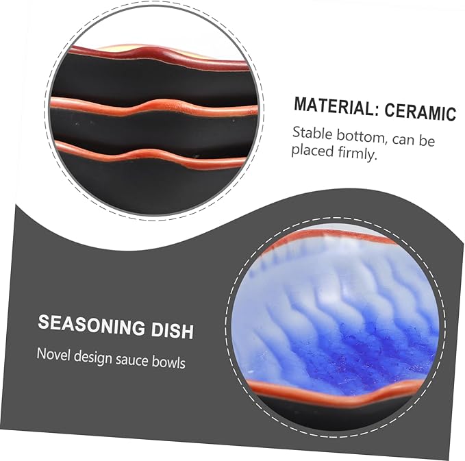 3pcs Sauce Plates Ceramic Sauce Dishes Tableware for Home Restaurant Random Style
