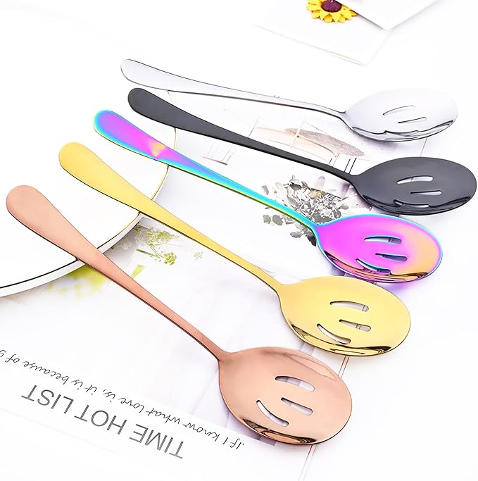 10-Piece Rose Gold Flatware Set With Serving Set, 18/0 Stainless Steel Cutlery Set Service For 6, Mirror Polished, Dishwasher Safe