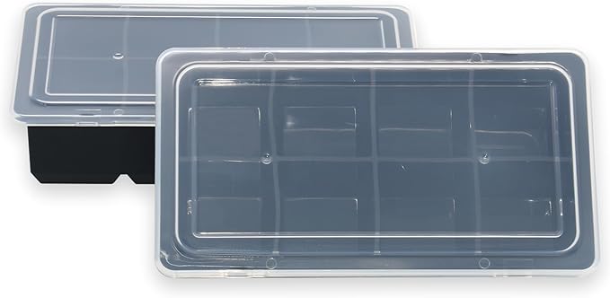Bangp Large Ice Cube Tray for Whiskey,2 Pack Stackable Big Ice Cube Molds Make 16 Big Whiskey Ice Cubes,Easy Release Square Ice Cube Maker for Cocktails,Whiskey,Soups and Frozen Treats