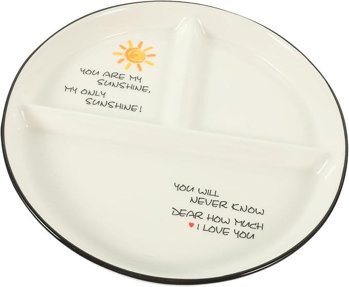 Cabilock 1pc Ceramic Divided Dinner Plate for Portion Control Compartment Dish for Snacks Desserts and Meals Safe Easy Clean Design for Parties and Restaurants