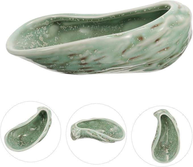 Sosoport Oyster Shell Ceramic Dish Elegant Food Serving Plate for Appetizers Desserts Modern Design for Molecular Gastronomy Easy to Clean for Restaurants and Home Use