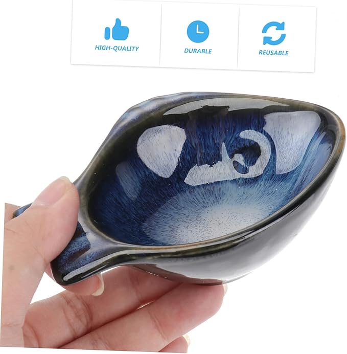 Fish Shaped Ceramic Condiment Bowl Appetizer Plate Soy Sauce Compartment