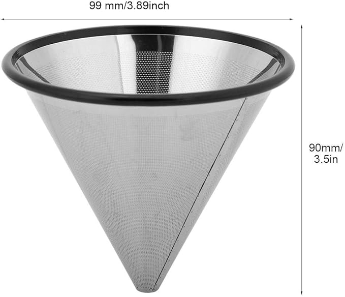 Pour Over Coffee Dripper, Paperless Stainless Steel Coffee Filter Reusable Cone Coffee Maker for Home Cafe