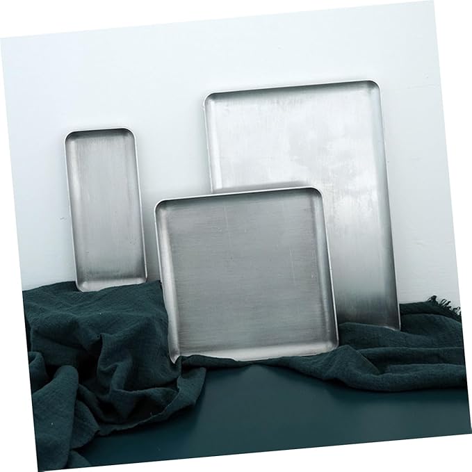 1pc Aluminum Food Serving Tray Vintage Style Storage Plate for Home Kitchen Cafe Restaurant Use Stylish Design for Buffets Events Silver
