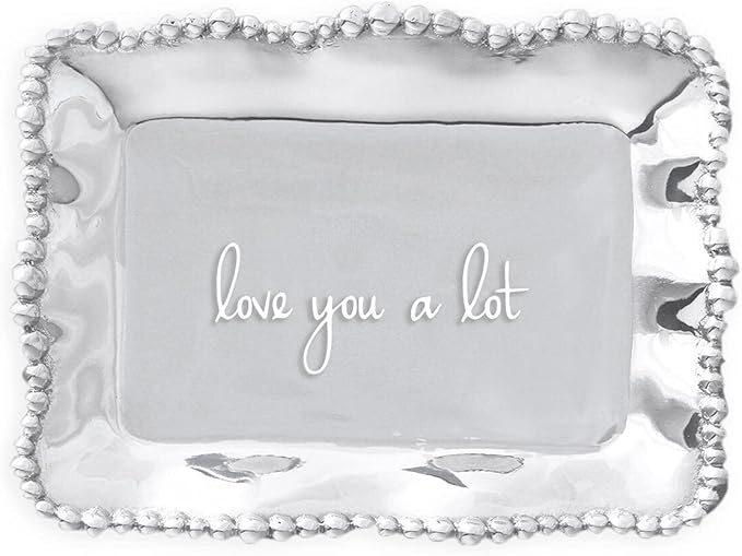 Beatriz Ball GIFTABLES Organic Pearl rect Engraved Tray- Love You a lot