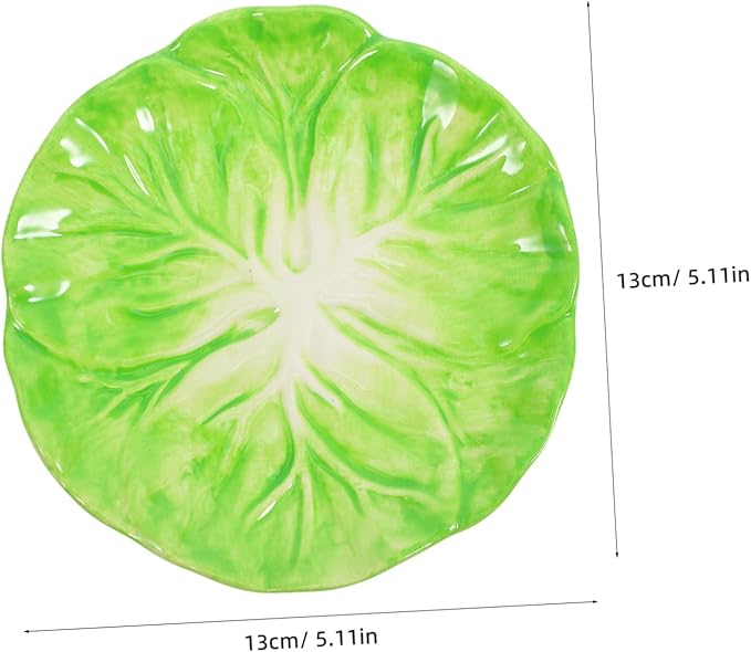 Custom Cabbage Plate Green Dish Set Stylish Ceramic Serving Platter for Home