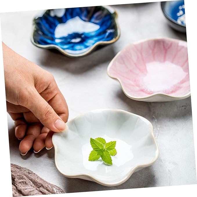 3pcs Ceramic Sauce Plates for Dipping and Appetizers Gradient Vintage and Original Rice for Condiments Parties and Entertaining