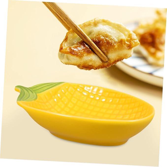 Ceramic Corn Dish for Dipping Sauce Appetizer Plate Unique Serving Tray