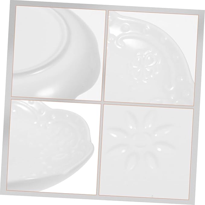 2pcs Delicate Ceramic Dipping Sauce Dish Appetizer Plates for Seasoning Charcuterie and Home Use Modern Design White Color Easy to Clean