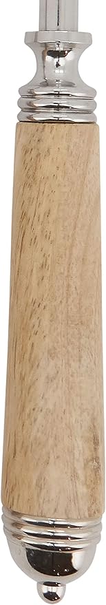 Natural Bark Wood Style Handle Place Setting Flatware (Set of 5)