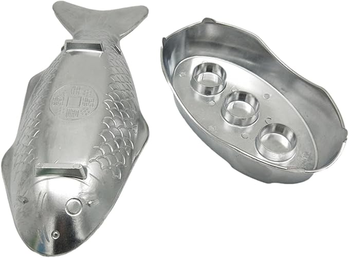 Thai Fish Plate – Aluminum Hot Pot Serving Trays, Fish-Shaped Food Platter | Metal Tableware for Indoor Kitchen, Outdoor Dining, Seafood Presentation, Party Serving, Restaurant, Home Cooking