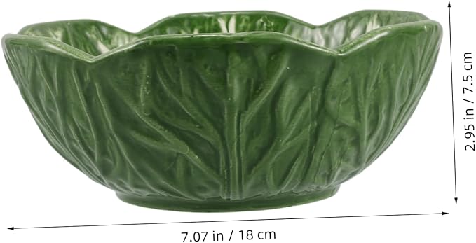 Zerodeko Creative Cabbage Leaf Bowl Salad Plate Candy Dish Decorative Ceramic Fruit Plate Appetizer Guest Fruit Porcelain Dinner