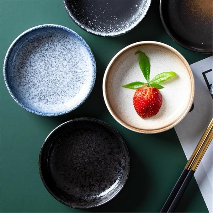 Snack Plates Ceramic Dessert Plates - Porcelain Appetizer Plates - Tea Party Small Serving Plates for Cake Pie