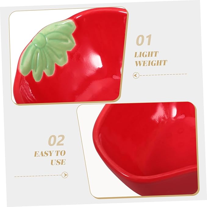 OUNONA Strawberry Vinegar Sauce Dish Ceramic Mustard Plate Small Ceramic Plate for Condiments