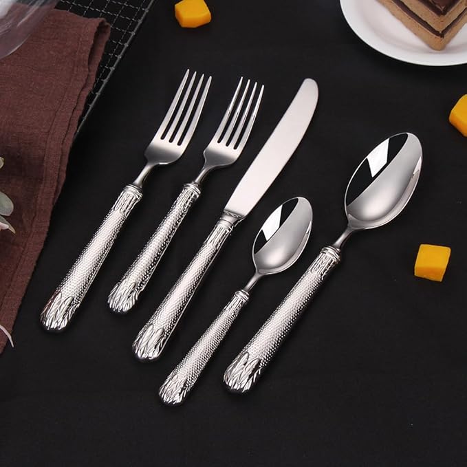 Stainless Steel Flatware serving set,Home Kitchen Eating Tableware Set,Dishwasher Safe,For Home Kitchen Restaurant Hote 4/16/24 Piece Tableware 304 Stainless Steel Steak Knife, Fork And Spoon, Home Cr