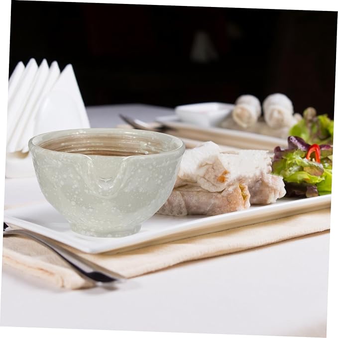 DECHOUS Ceramic Dipping Sauce Dish Mini Appetizer Plate Japanese Soy Sauce Bowl Small Condiment Plate for Dipping Kitchen Tableware for Serving for Sushi and BBQ