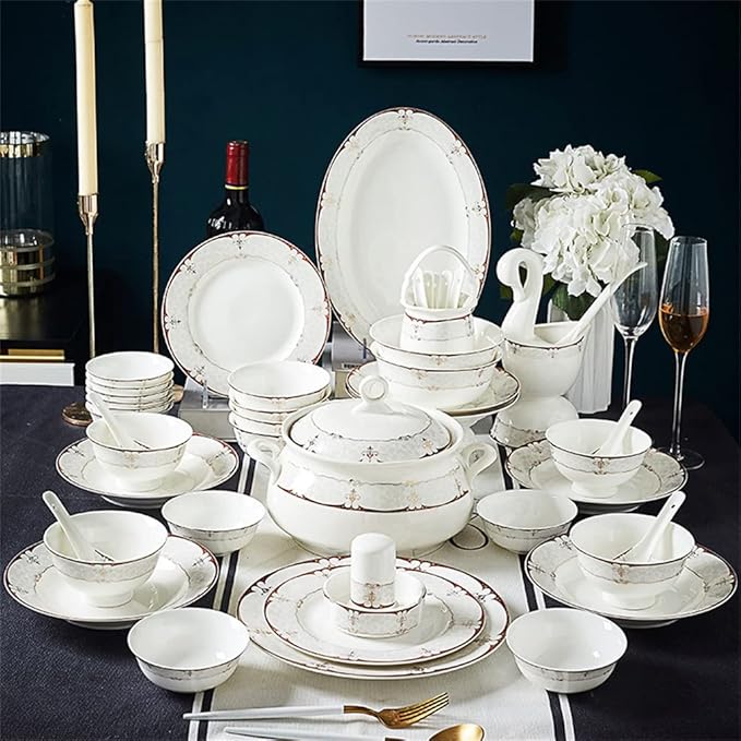European Tableware Bowls Plates Ceramic Sets Tableware Sets Tableware Sets 58 Pieces