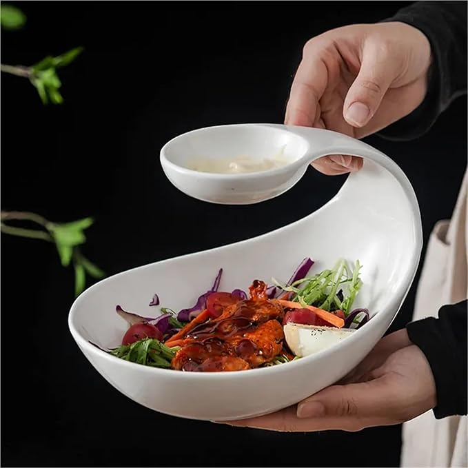 Ceramic Dessert and Appetizer Plate, Sushi Dim Sum Display Dish for Home and Professional Use