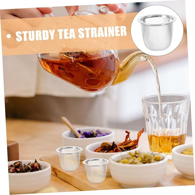 IMIKEYA 10 Pack Tea Strainer Stainless Steel Teapot Infuser Reusable Tea Filters Mesh Tea Strainer for Easy Brewing