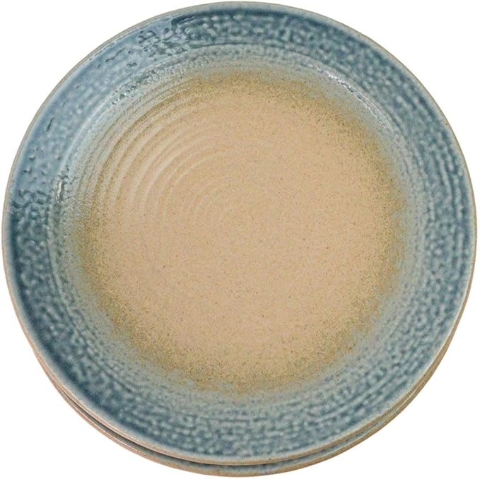 Ebros Gift Artistic Blue River Ao Nagashi Collection Dinnerware Serveware Kitchenware Set Asian Japanese Restaurant Supply (Pack Of 5 Large Round Dinner Plates 10" D)