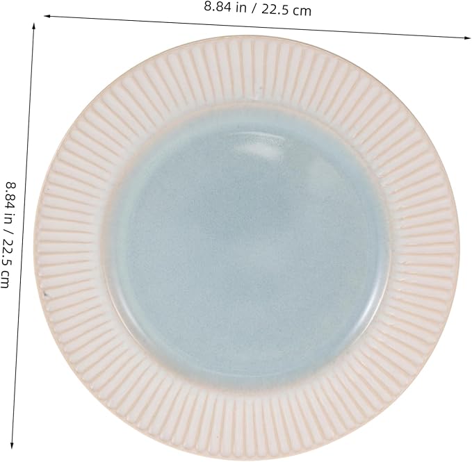 Ceramic Plate Round Restaurant Plate Embossed Western Style for Wedding Food Serving Dish