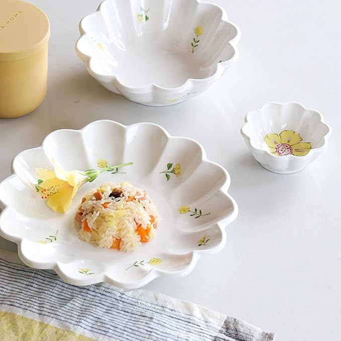 Appetizer Bowls Sauce Dish Flower Shape Ceramic Mini Condiment Dishes Side Dish Appetizer Plates Sushi Soy Dipping Bowls Snack Serving Saucer Set(Set of 2) Salad Bowls (Color : Pink)