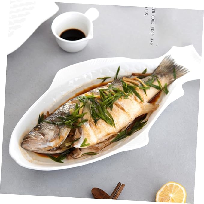 Zerodeko Ceramic Fish Shaped Dish Creative Plate for Snack Storage Unique Design for Home and Restaurant Use Eye-catching Serving Tray for Parties and Gatherings