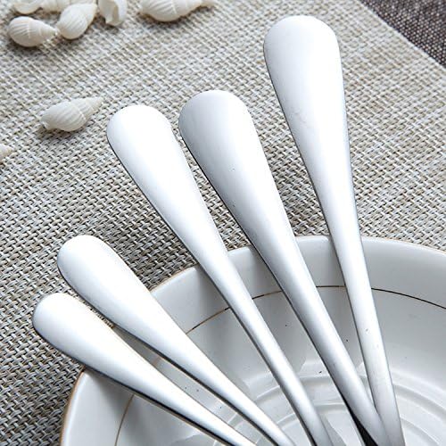 HornTide 6-Piece Mini Tea Spoon Set Dessert Coffee Spoon Flatware Stainless Steel Mirror Polishing 5.5-Inch 14cm