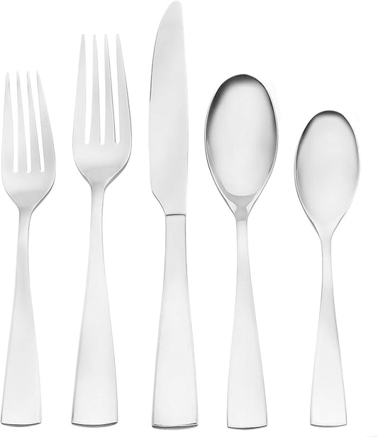 Oneida Grayson 20 Piece Everyday Flatware Set, Service for 4, 18/0 Stainless Steel, Silverware Set, Dishwasher Safe