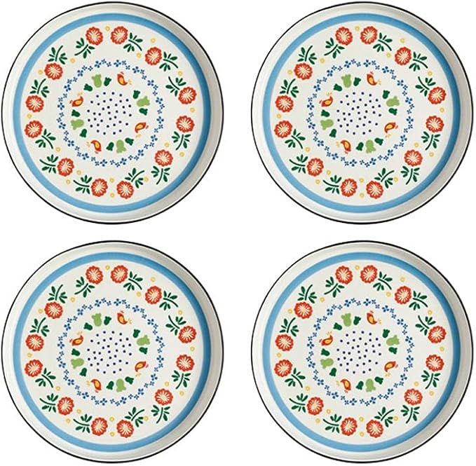 Appetizer Bowls Set of 4 Ceramic Sauce Dish Soy Sauce Dipping Plates Snack Sushi Fruit Appetizer Plates Side Dishes 4.33inches Salad Bowls (Color : Blue 2)