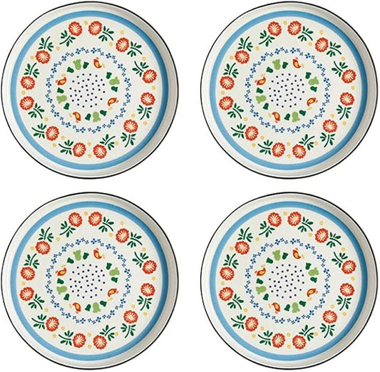 Appetizer Bowls Set of 4 Ceramic Sauce Dish Soy Sauce Dipping Plates Snack Sushi Fruit Appetizer Plates Side Dishes 4.33inches Salad Bowls (Color : Blue 2)