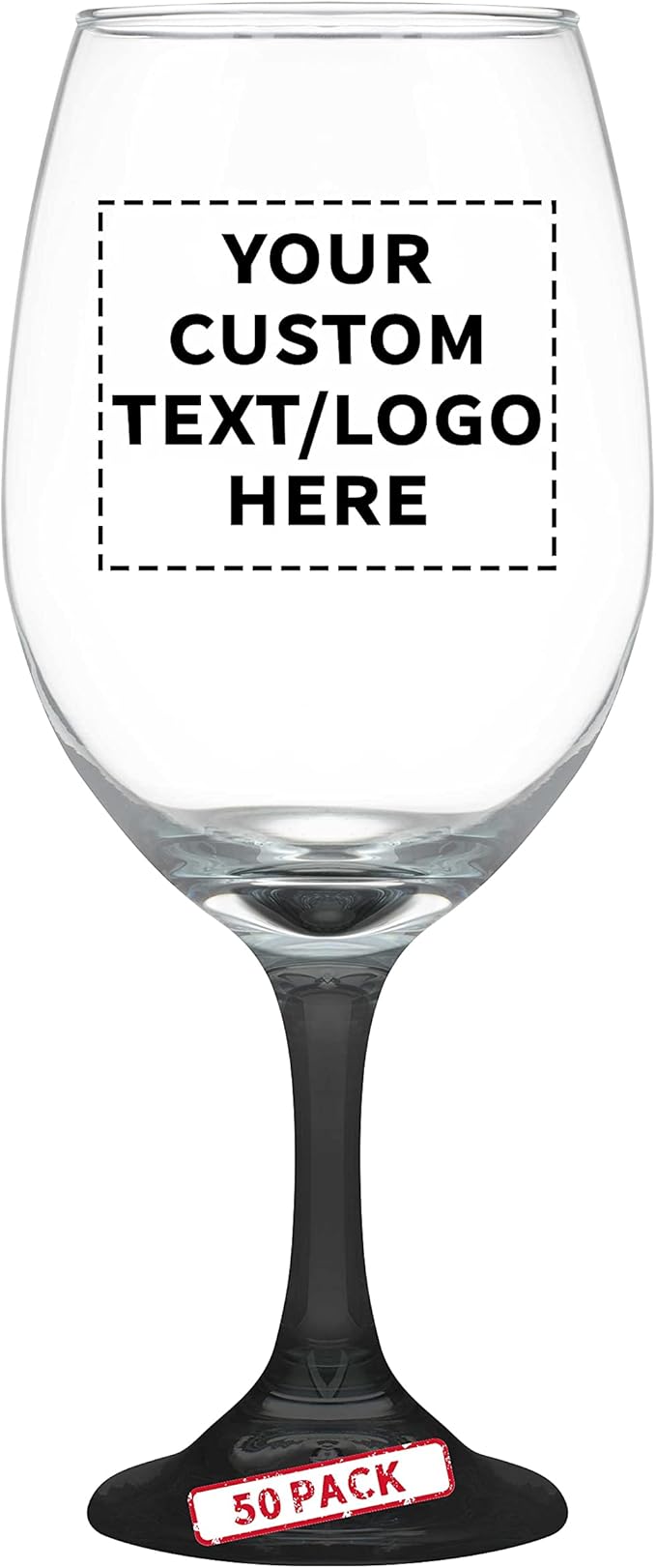Custom Rioja Grand Wine Glasses 20.75 oz. Set of 50, Personalized Bulk Pack - Perfect for Hotel, Bar, Restaurant or Lounge - Black