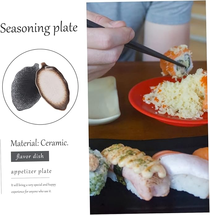 2pcs Creative Retro Ceramic Snack Plates Versatile Dipping Dishes for Condiments Fruits and Appetizers Unique Banana Leaf Design for Home and Dining Use