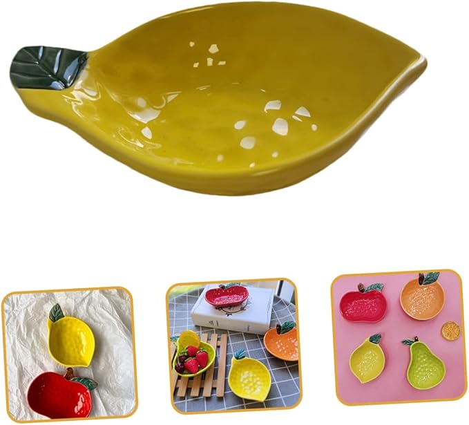 Sosoport Creative Ceramic Fruit Shaped Sauce Dish Condiment Container for Dipping Sauce Vinegar and Seasoning Unique Appetizer Plate for Sushi and Salads