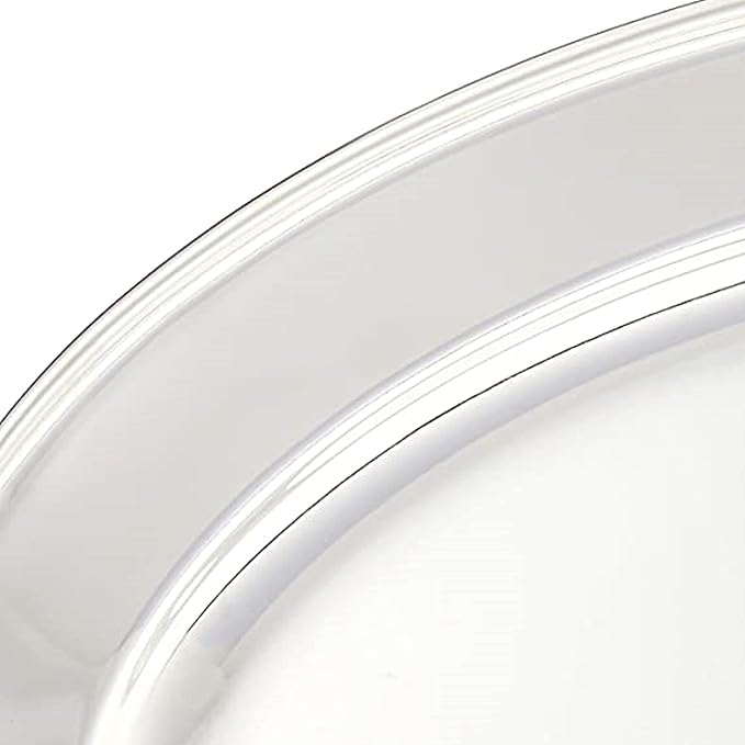 Set of 2 Stainless Steel 18” Oval Platter- Serving Platters for Appetizer Snack Fruit Cup Cake Server Tray Display Serving Dishes for Entertaining
