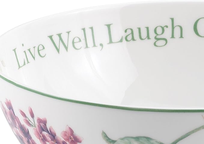 Lenox Butterfly Meadow "Live Well, Laugh Often, Love Much" Serving Bowl, White -