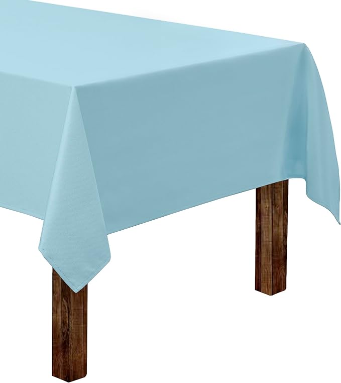 Gee Di Moda Rectangle Tablecloth - 60 x 102 Inch Baby Blue Table Cloth for 6 Foot Rectangle Tables - Heavy Duty Washable Fabric - for Holiday Party, Dinner, Weddings, Baby Shower & Events
