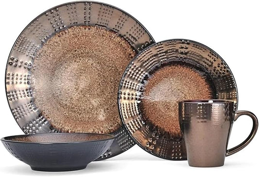 16-Piece Dinnerware Set Dinner Plates Set Service for 4 Plate Dish Kitchen Tableware Ceramic Dishes to Eat Sets