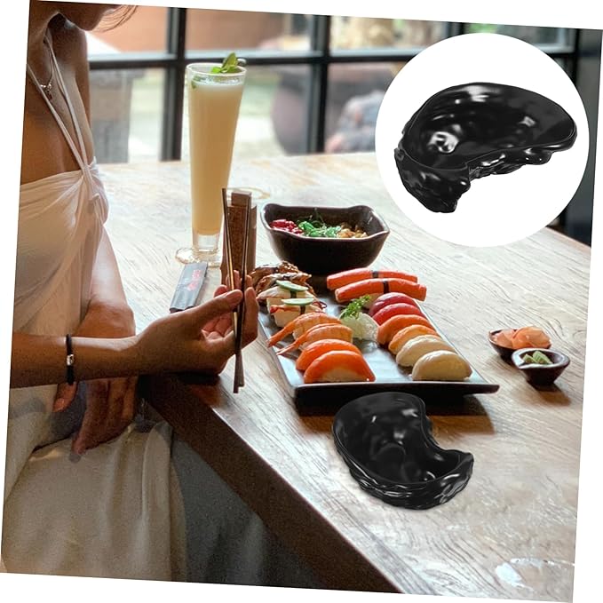 Ceramic Oyster Shell Plate for Serving Desserts Appetizers Seafood Unique Design Easy to Clean for Home Restaurant Bar Use