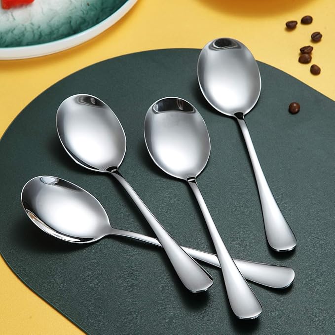 Serving Spoons 4 Pieces, Kyraton Serving Spoons, Include Solid Serving Spoon Stainless Steel Serving Utensils, Serving Set Packing of 4