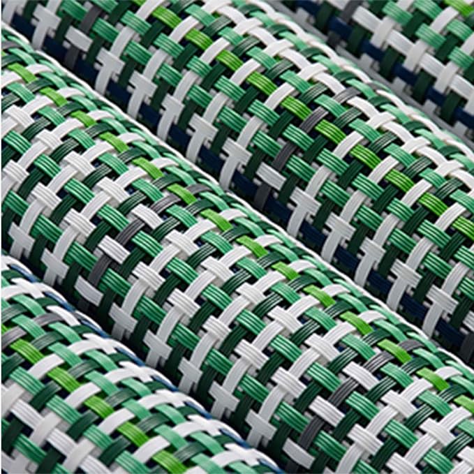 AHHFSMEI Placemats for Dining Table Set of 8 Woven Vinyl Plastic Place Mats Non-Slip Heat Insulation Stain Resistant Table Mats Washable Easy Clean Placemats (Green Blue Stripe 8)