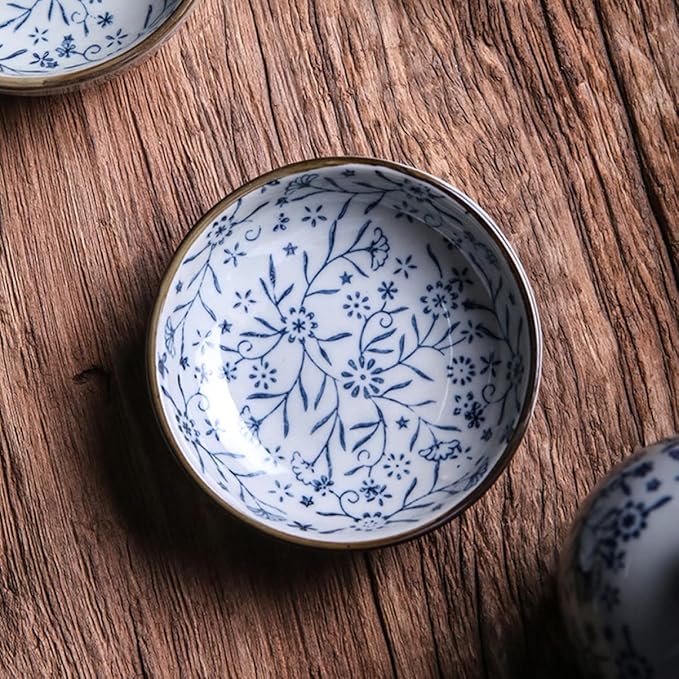 3pcs Ceramic Sauce Dish Kitchen Snack Plates Soy Sauce Bowls Appetizer Serving Tray
