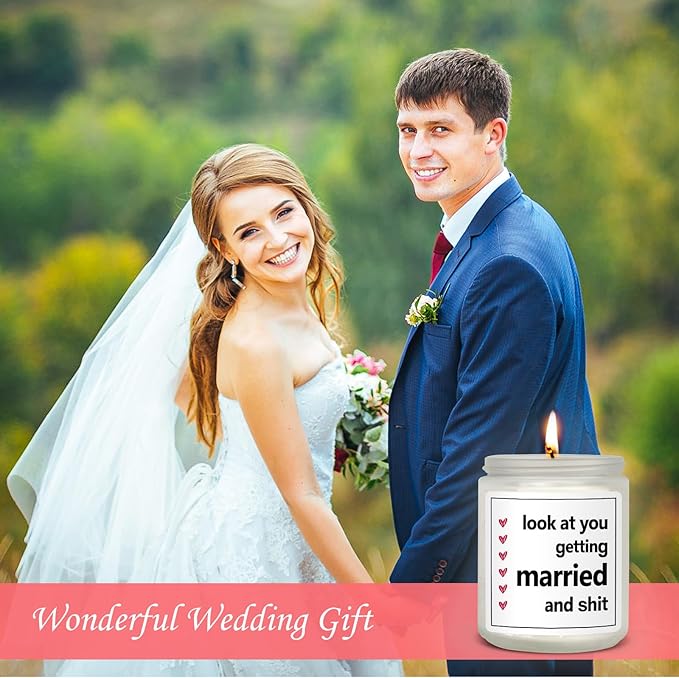 Funny Wedding Gifts for Bride - Lavender Scented Soy Wax Candle - 7 oz