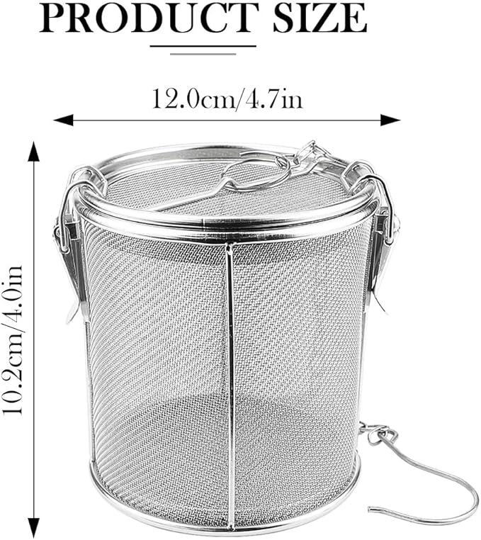 Stainless Steel Mesh Filter, Tea Strainers, Soup Seasoning Separation Basket, Tea and Spice Ball for Cooking Soup (Medium)