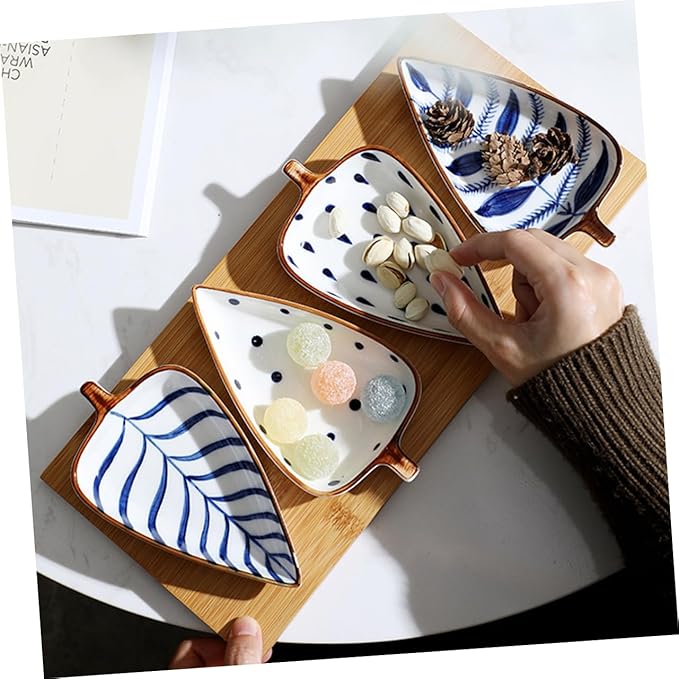 Creative Japanese Style Mini Snack Dish Hand-Painted Ceramic Appetizer Plates Glazed Finish for Sauces and Dips for Entertaining or Daily Use